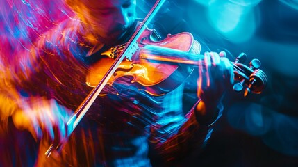 Fototapeta premium Motion blurred violonist abstract