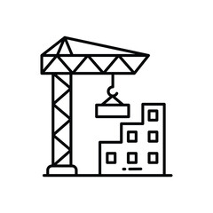 Construction Site vector icon stock illustration