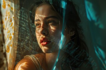 A person standing by a window, admiring the sunshine