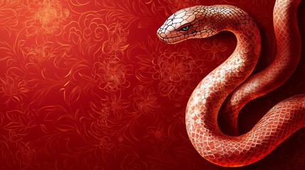 Obraz premium Elegant Red Snake Pattern