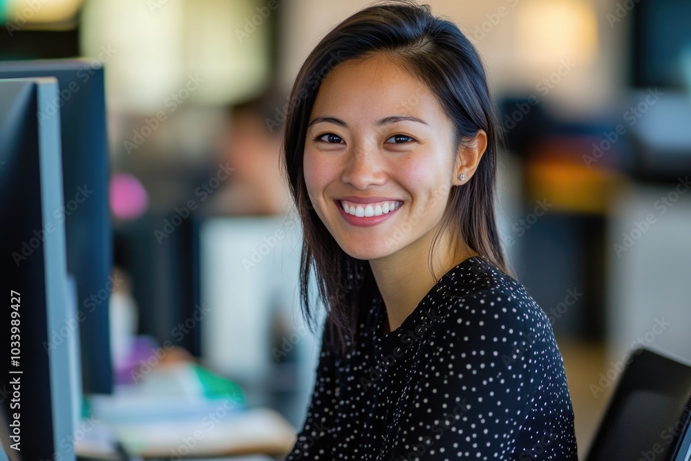 Poster A person sits in front of a computer monitor with a focused expression, potentially working or studying