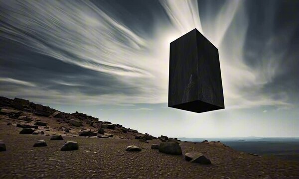 a floating monolith in the sky