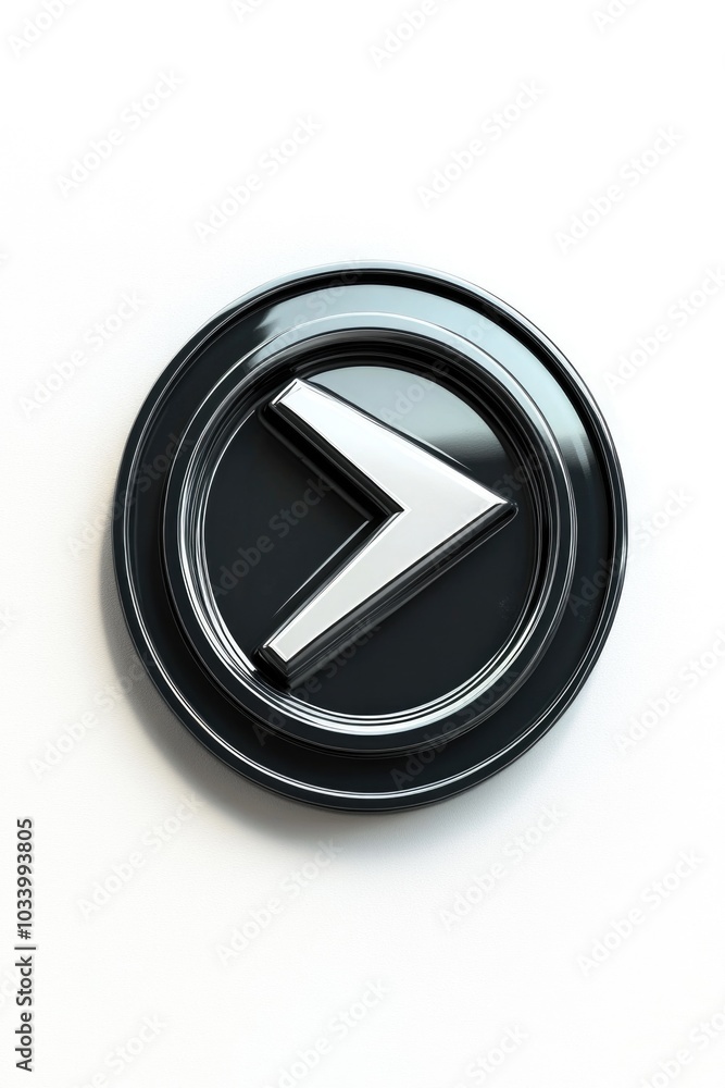 Wall mural A close-up shot of a car emblem on a white background, ideal for use in automotive or product advertising