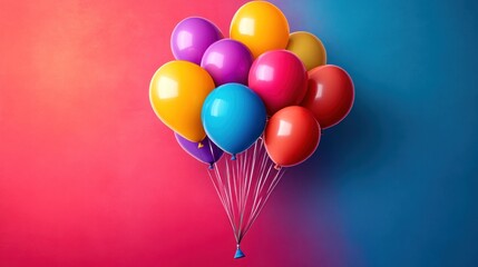 Obraz premium A colorful cluster of balloons against a vibrant background.