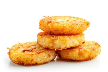 A selection of crispy fried foods arranged on a clean white surface