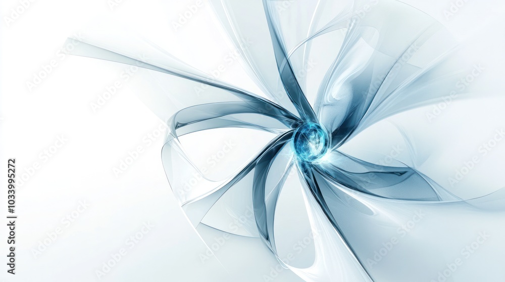 Poster quantum turbine concept with rotating blades captured in motion