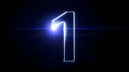 A striking minimalist image showcasing a sleek metallic number 1 with a high gloss finish isolated against a deep black background for a modern futuristic aesthetic