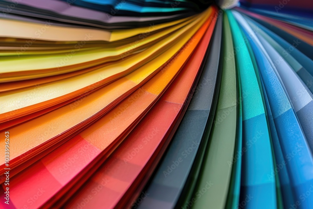 Poster a close-up of a bundle of colorful papers