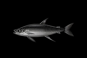 Fototapeta premium A close-up of a fish skeleton on a dark background