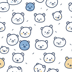 A set of cartoon bear faces with a white background. The bears are smiling and appear to be happy. 

