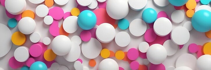 Abstract 3D geometric shapes circle and sphere dynamic wide background pattern