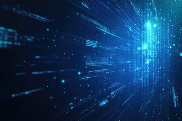 Fototapeta premium Abstract data streams in blue, depicting digital communication and networking.