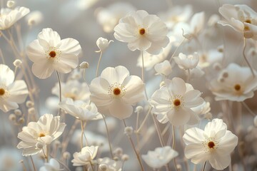 Obraz premium A close up of a bunch of white flowers