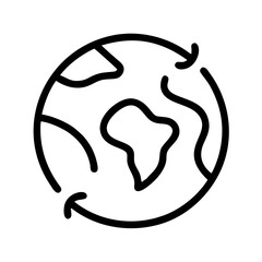 Obraz premium World Ecology Icon with Circular Arrows in Line Art