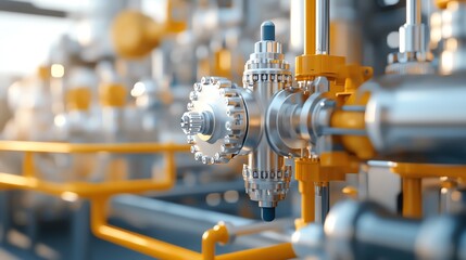 Fototapeta premium Close-up of industrial machinery and gears.