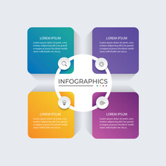 Business infographic template. 4 Step timeline journey. vector illustration