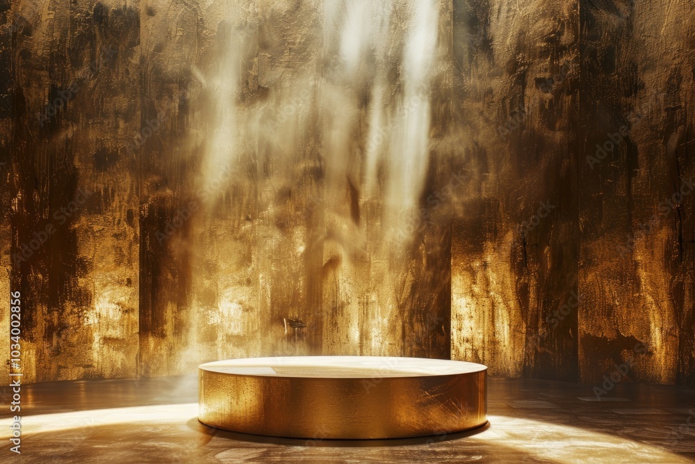 Aufkleber A unique setting with a waterfall flowing into a round table, perfect for use in fantasy or adventure scenes
