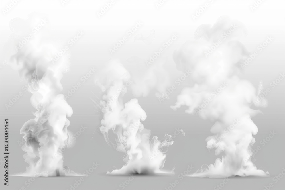 Aufkleber four different types of smoke with varying textures and colors