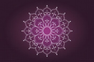 Intricate White Mandala Art Deep Purple Background - Perfect Spirituality, Meditation, Yoga, Wellness Products