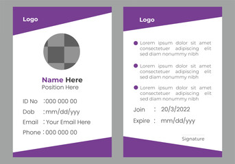 Naklejka premium Office business id card minimalist template design