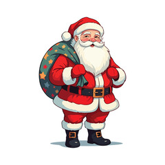 Merry Christmas card with santa claus illustartion Christmas theme with Santa