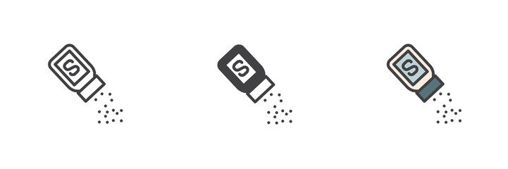 Salt shaker different style icon set