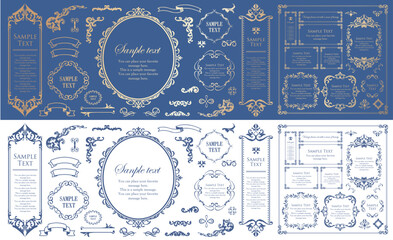 クリスマスのフレームデザインセット