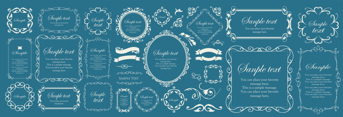 クリスマスのフレームデザインセット