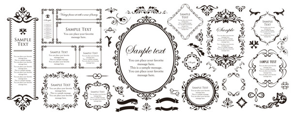 クリスマスのフレームデザインセット