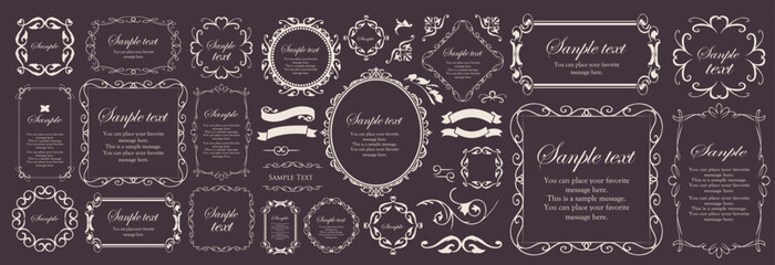 クリスマスのフレームデザインセット