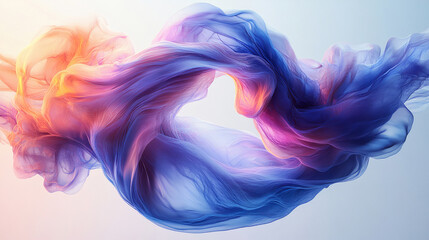 Obraz premium Modern abstract wave illustration, blue and purple flow gradients. Generative AI