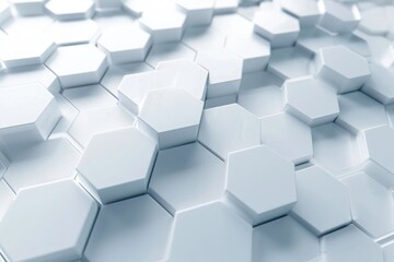 Fototapeta premium A close-up shot of a collection of white hexagonal tiles arranged on a white surface