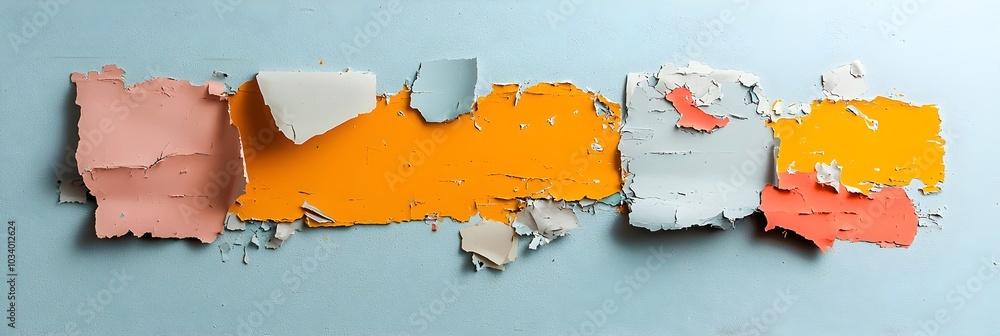 Aufkleber captivating abstract collage composed of torn paper textures shapes and fragments in a modern minima