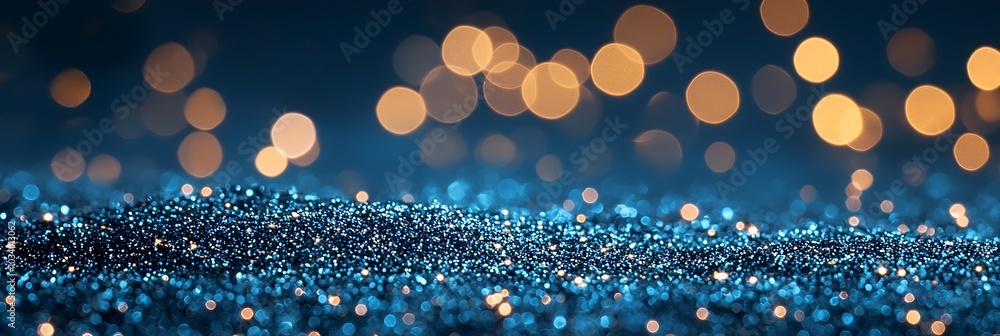 Aufkleber Captivating close up view of shimmering iridescent glitter particles glowing and sparkling elegantly against a dark abstract background  This visually striking image evokes a sense of glamour luxury