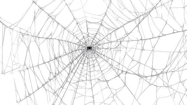 A creepy spider sitting on a tangled web, capturing the essence of Halloween and evoking feelings of danger and horror