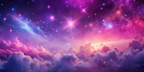 Abstract starlight and pink and purple clouds stardust blink background Forced Perspective