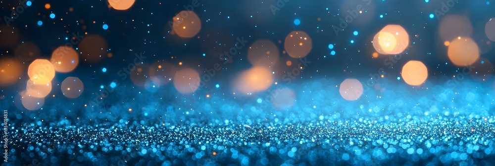 Aufkleber Closeup of enchanting shimmering glitter particles glowing with luminous radiance against a captivating dark background creating an elegant and opulent visual experience