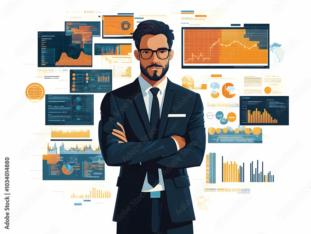 Poster flat artificial intelligence election analyst - close-up of ai interface analyzing election data wit