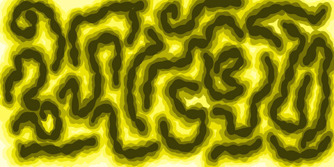 Abstract pattern in yellow and green shades, creating a maze-like effect. Perfect for backgrounds, digital designs, and artistic projects. Vibrant and eye-catching composition