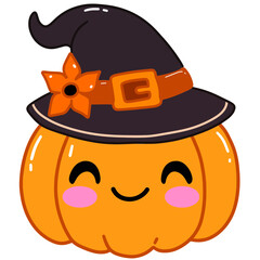 Halloween pumpkin cute vector