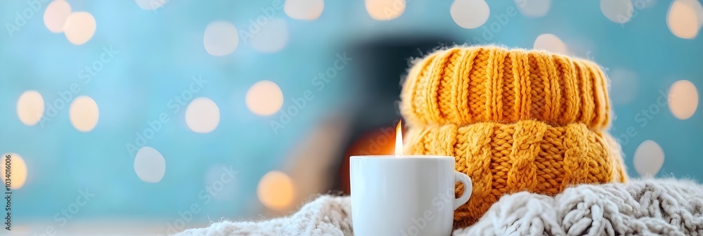 Aufkleber cozy and inviting fireplace in warm living room decor with rustic furniture and lighting creating a 