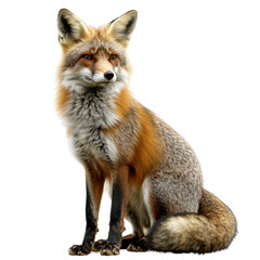 Majestic red fox portrait showcasing its striking features and vibrant fur. This captivating animal embodies grace and beauty in its natural pose