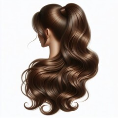Naklejka premium Elegant and Attractive Dark Brown Shiny Hair Hairstyles for Women and Girls – Beauty, Fashion, Haircare