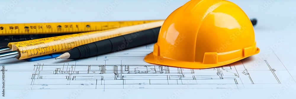 Poster detailed home blueprint sketches spread on desk symbolizing planning and design process for resident