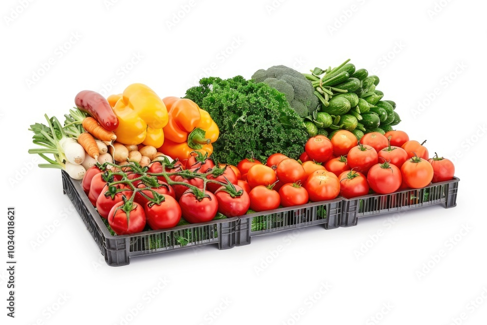 Poster a colorful mix of various fruits and vegetables on display