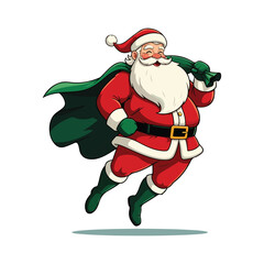 Merry Christmas card with santa claus illustartion Christmas theme with Santa