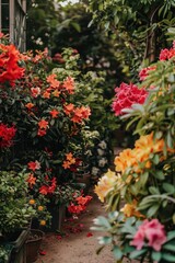 A vibrant and beautiful garden filled with many colorful flowers