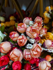 fake flowers in the market