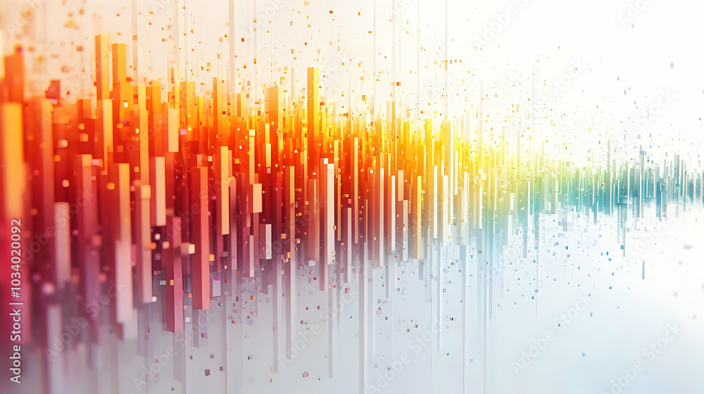 Poster 3d abstract white emotional spectrum concept: close up of an abstract spectrum showing emotions with