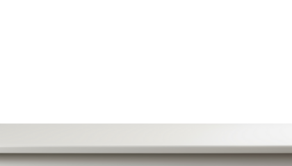 empty white wood table isolated on transparent background cutout